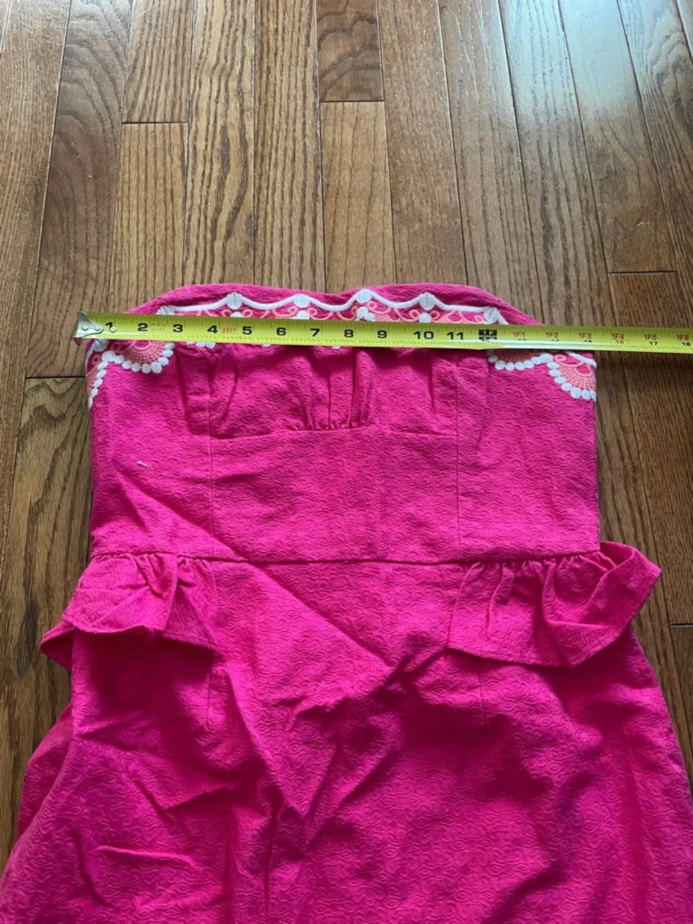 Lilly Pulitzer Pink Embroidered Strapless Dress Women’s Sz 4 - Picture 6 of 11